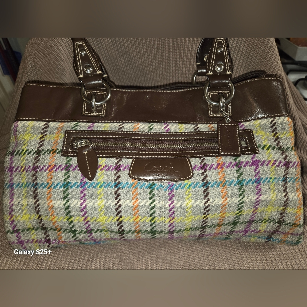 Coach Multicolor Plaid Tote Bag VINTAGE
